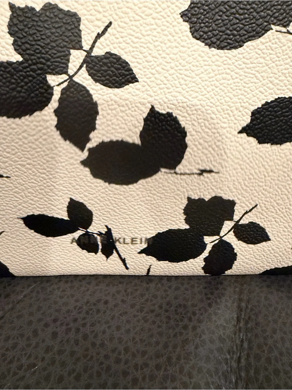 Anne Klein Black & White Floral Wristlet Pouch